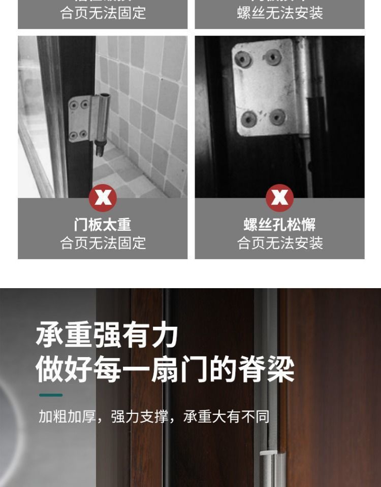 Toilet and bathroom door hinges, aluminum alloy doors, stainless steel bathroom door hinges, folding hinges, hinge accessories, loose-leaf hinges pic 5