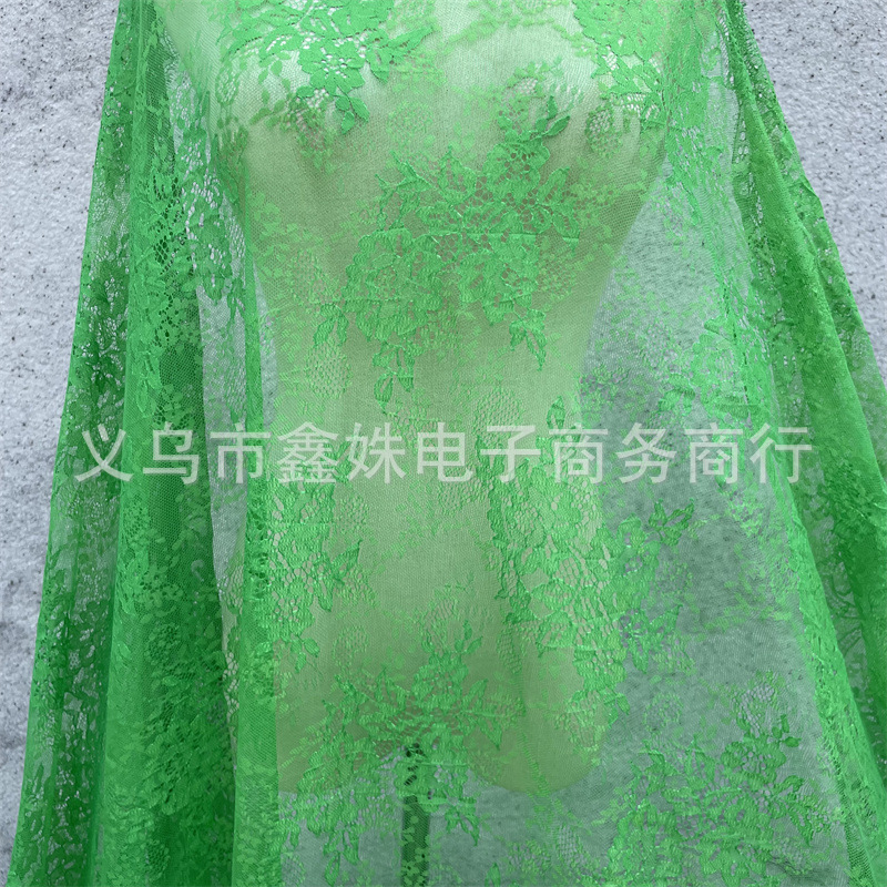 外贸爆款非洲黑人Chantillylace幅宽1.5m*3m厂家现货眼睫毛花详情19