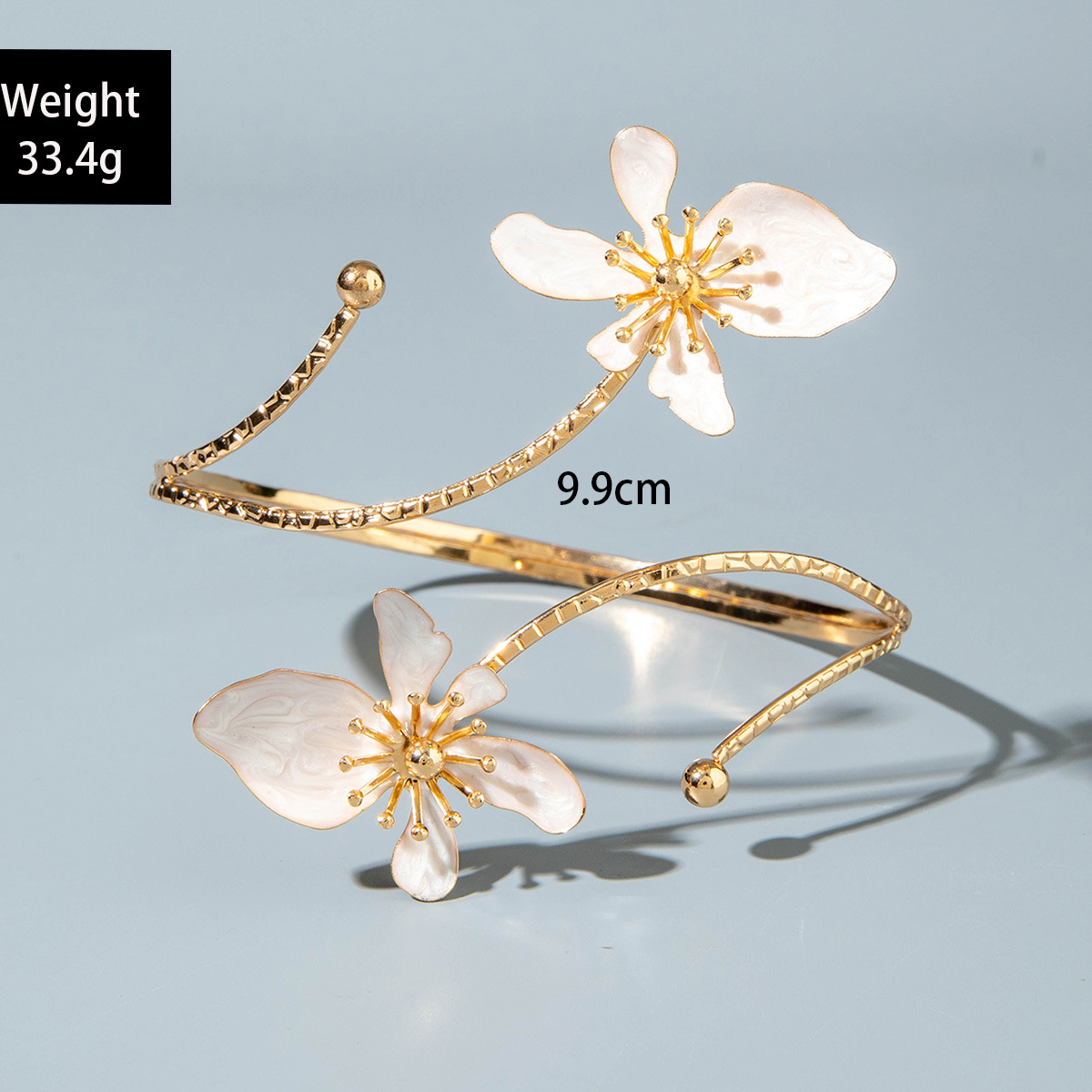 亚马逊跨境个性冷淡风海星手臂镯线条计感蝴蝶环形开口臂镯女详情95