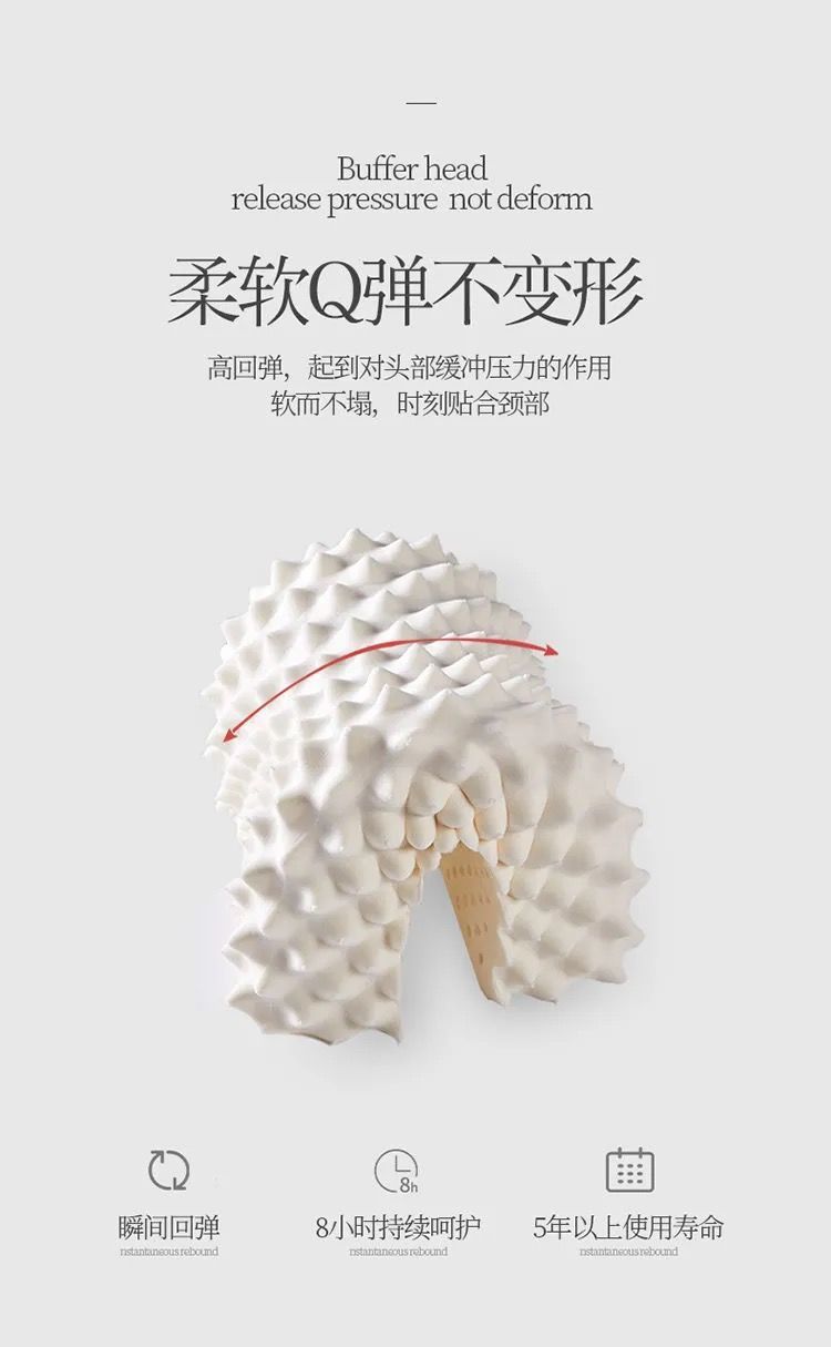 泰国新皇家天然乳胶枕大象乳胶枕头成人颈椎枕狼牙按摩枕芯护颈枕详情4