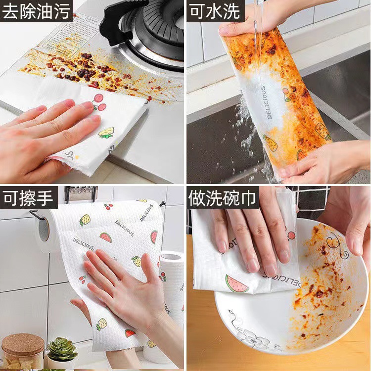 懒人抹布吸油吸水一次性洗碗巾家用特厚干湿两用厨房纸巾超大卷详情9