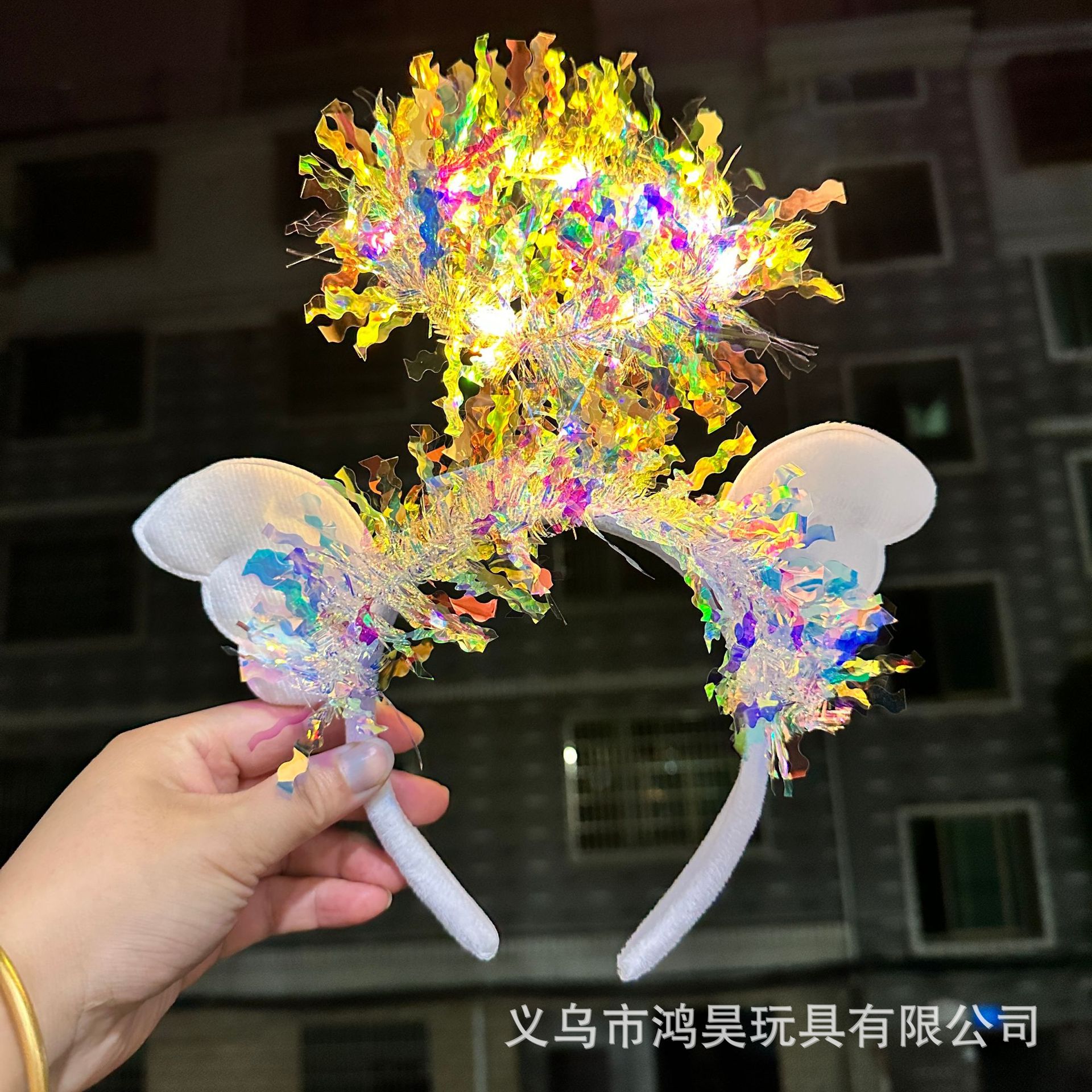 新款发光金丝闪光天使翅膀头箍生天使小翅膀网红仙女头饰厂家批发详情5