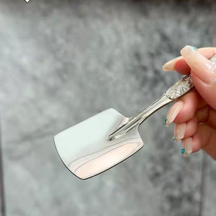 新款铁锹勺子不锈钢跨境爆款升级西瓜勺锤纹雪糕勺沙冰尖勺高颜值详情9