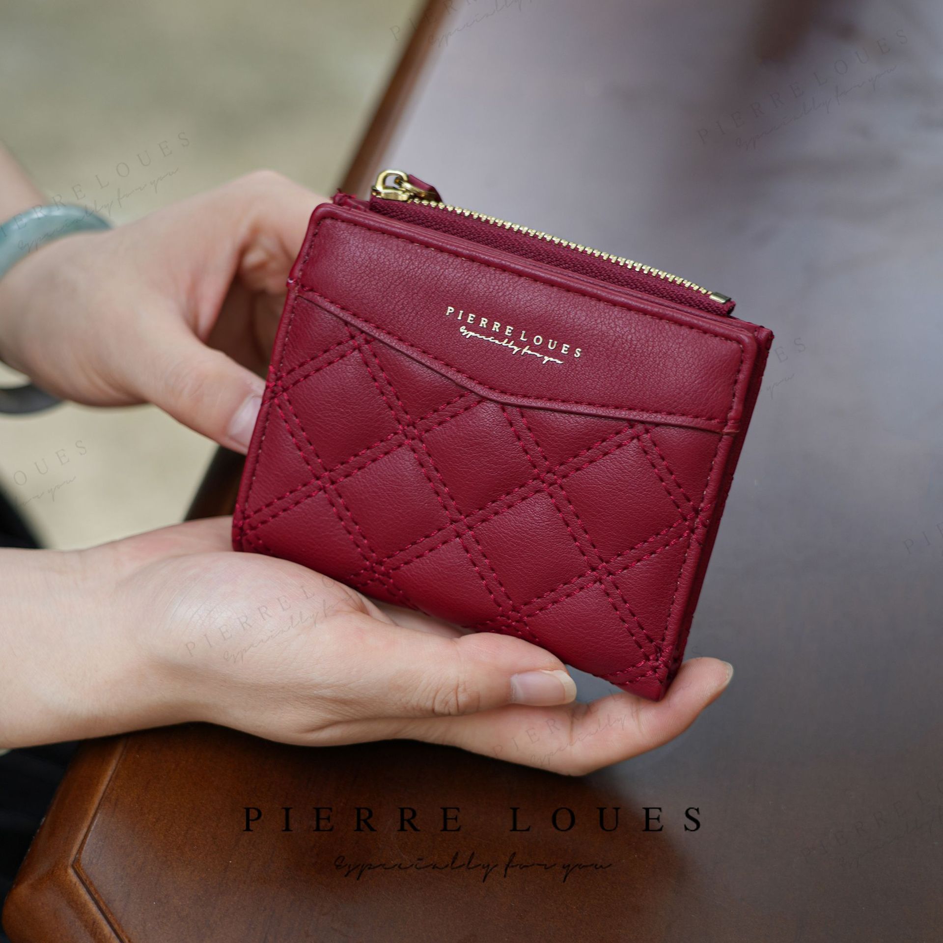 A fashionable new diamond-patterned student high-end wallet with a Korean InS-style short zipper and large capacity for women pic 5