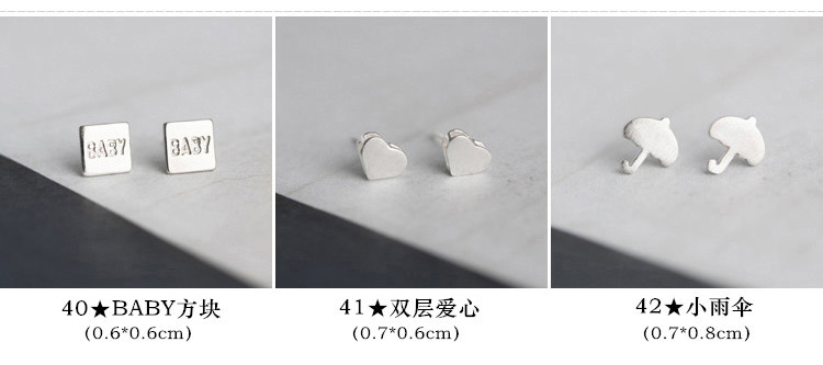 S925纯银韩国个性冷淡风小耳钉女简约创意气质学生百搭耳环耳饰品详情14