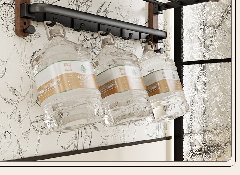 胡桃木卫生间毛巾架免打孔高端浴巾置物架浴室架子洗手间厕所挂件详情16