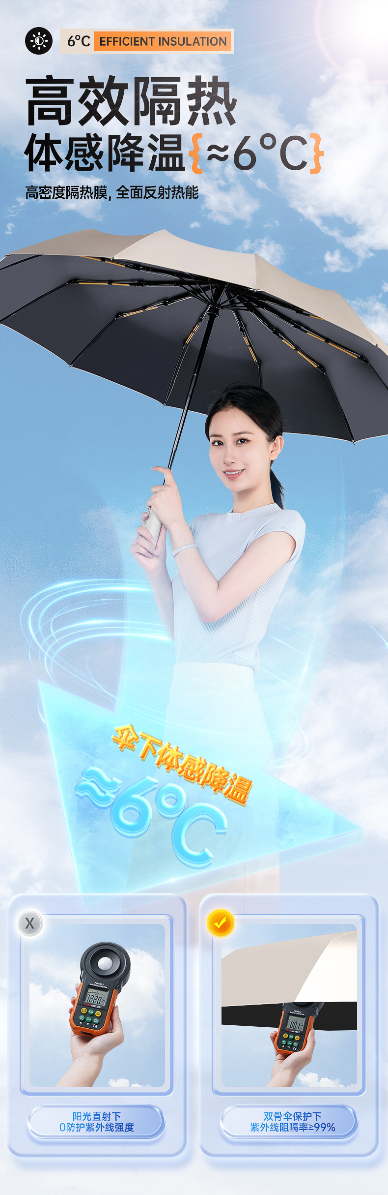 24-bone automatic umbrella for men, extra-large double umbrella, folding, suitable for both weather and rain, household, fully automatic, special umbrella for heavy rain pic 7