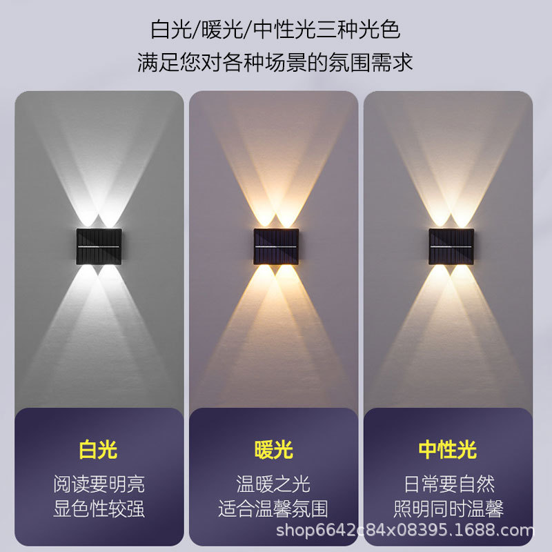 新款太阳能壁灯大门两侧户外墙壁灯庭院围墙防水门牌门头壁挂墙灯详情4