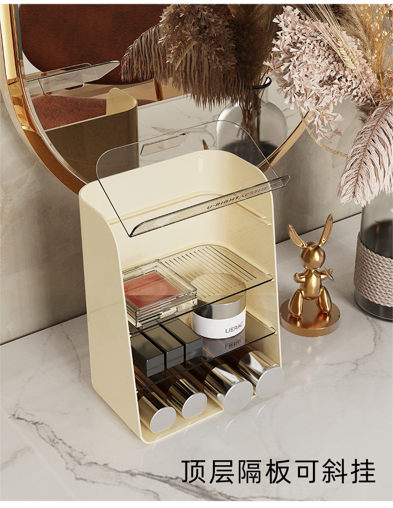桌面香水口红置物架浴室梳妆台卸妆护肤化妆品收纳架多层一件起批详情7