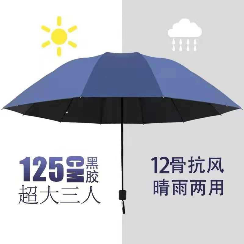 12骨超大雨伞3-5人手动男士户外晴雨两用加固学生折叠加厚遮阳伞详情8