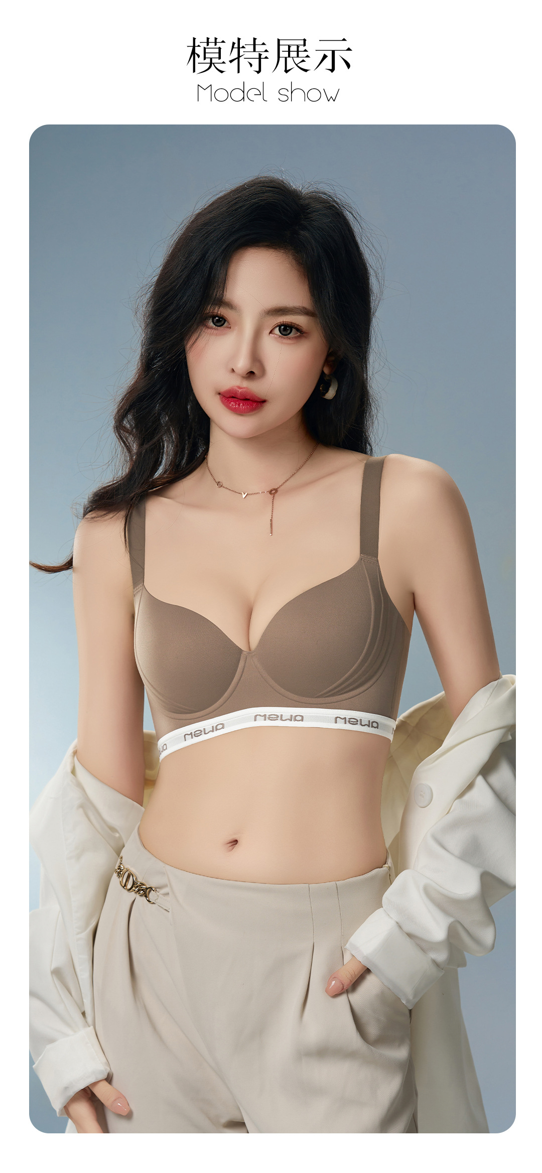 Seamless lingerie for women in summer, thin, large bust, slimming, breast reduction, anti-sagging, large-sized sports shock-absorbing and adjustable bra pic 15