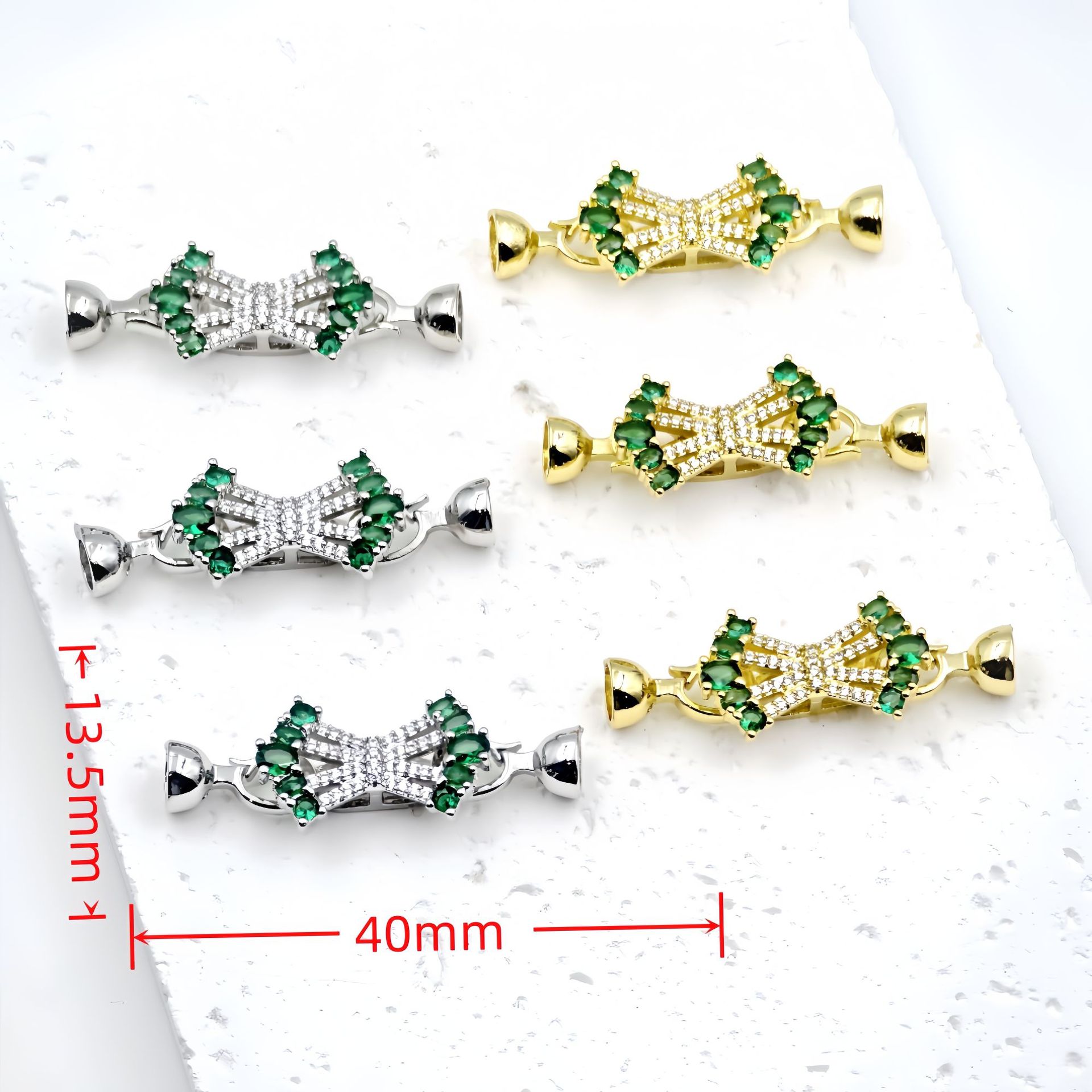 18k gold-plated zircon bow pearl buckle diy jewelry accessory, flower-shaped buckle sweater chain connection, end buckle pic 13
