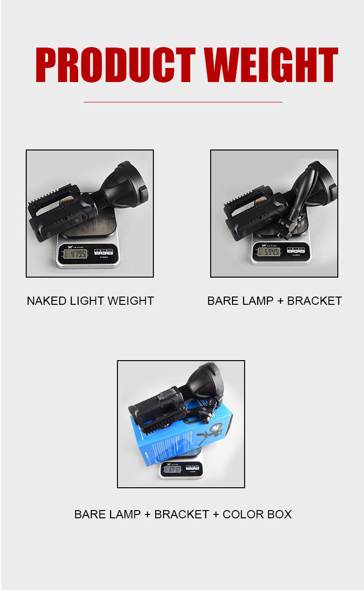 The new cross-border P70 high-intensity searchlight, USB charging emergency light, outdoor waterproof large light cup, LED portable light pic 10