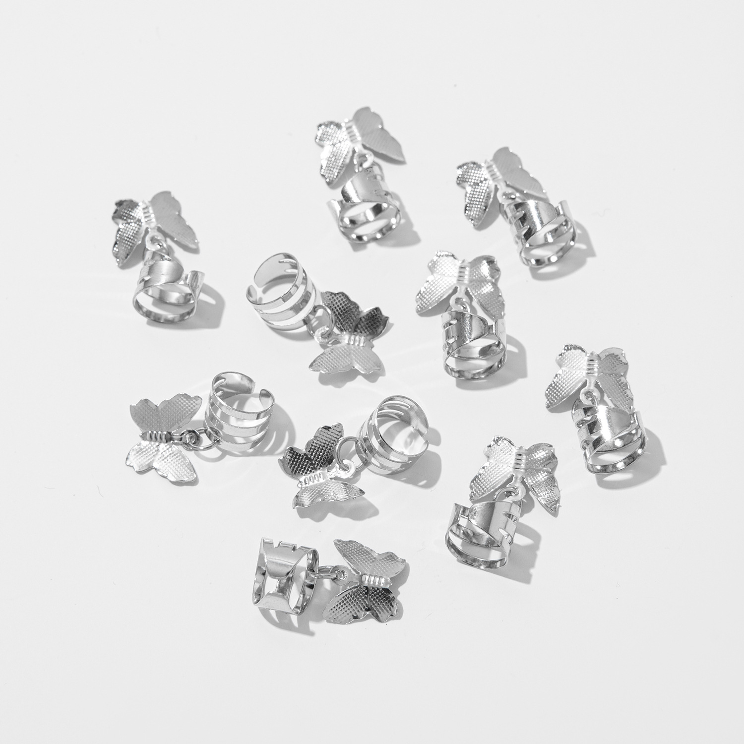 A 10-piece DIY hair accessory buckle set featuring cross-border dreadlocks, open hair bands, hollowed-out five-pointed stars, butterflies and hearts pic 21