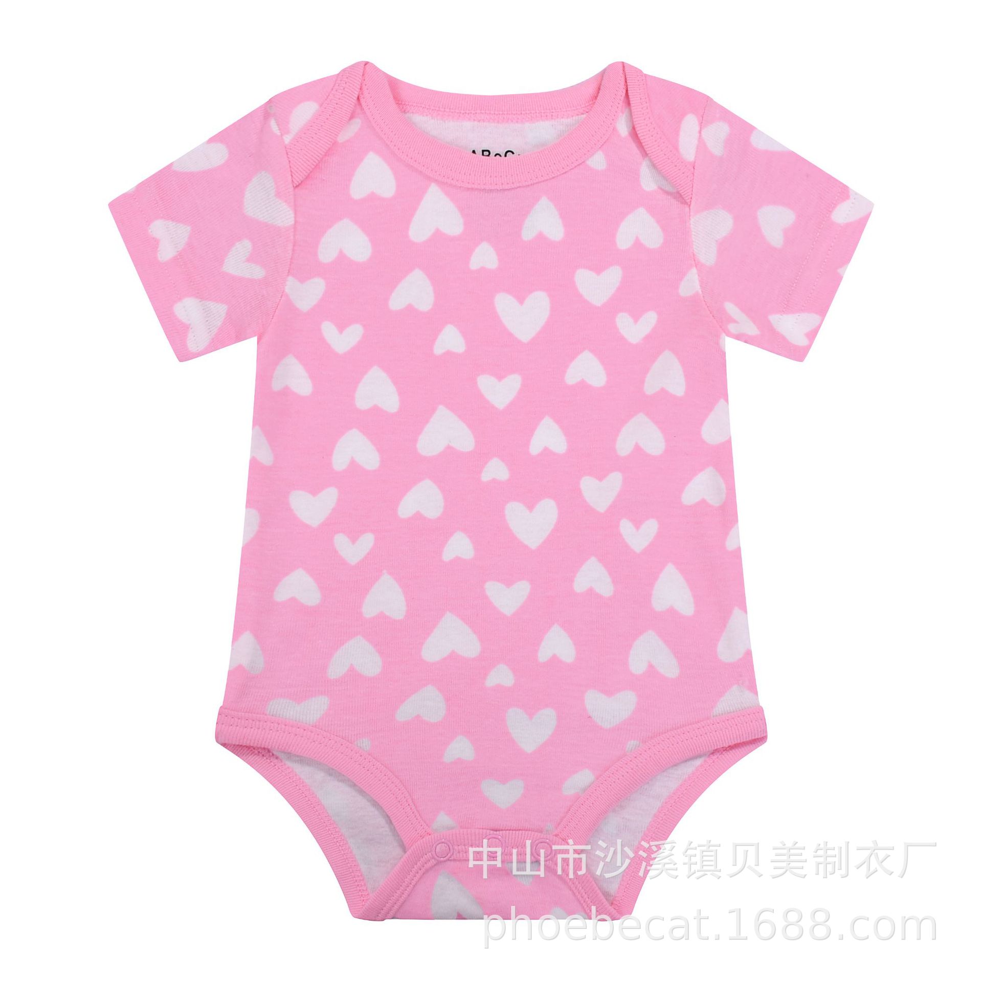 外贸工厂欧美跨境经典三角背心哈衣婴幼儿外出服可爱纯色棉男女宝详情8