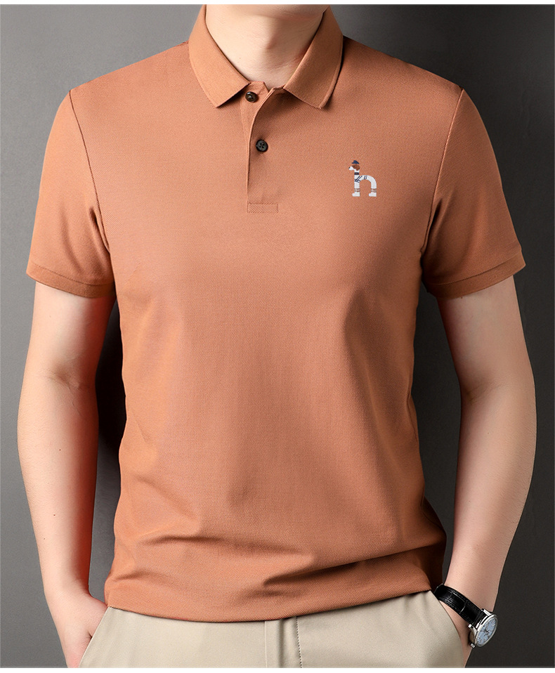 Hazzys genuine Hazzys short-sleeved T-shirt for men, pure cotton summer lapel business casual versatile half-sleeved Polo shirt pic 13