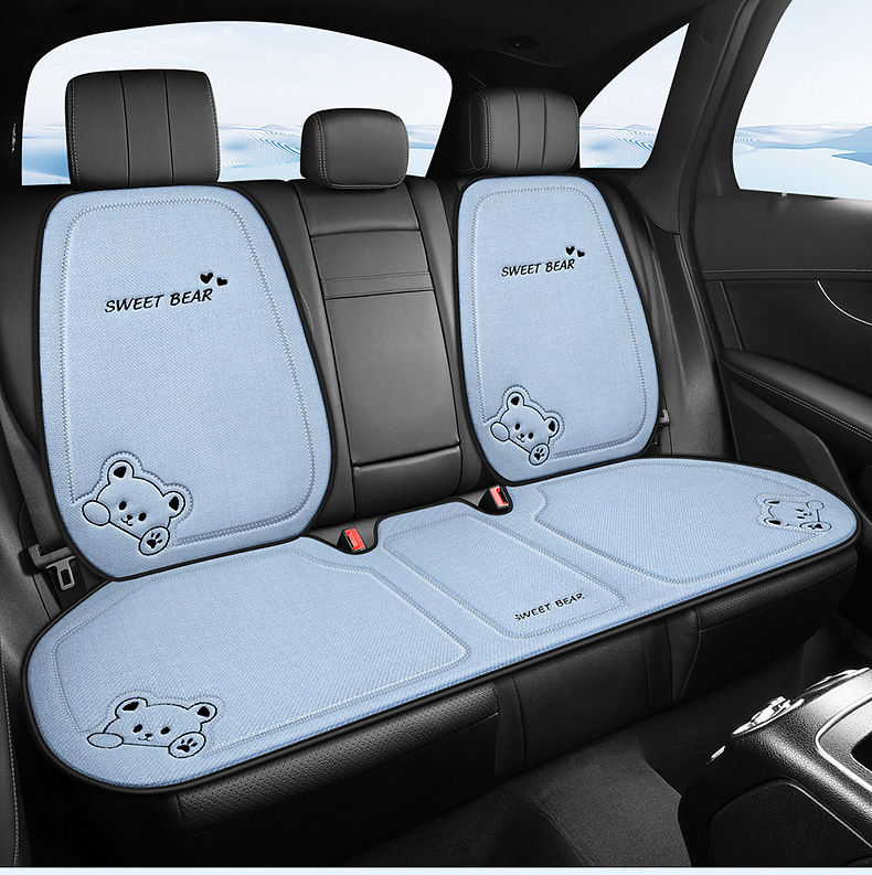 座椅垫座垫亚麻单片座椅套后排驾驶车坐垫四季通用卡通车内汽女士详情36