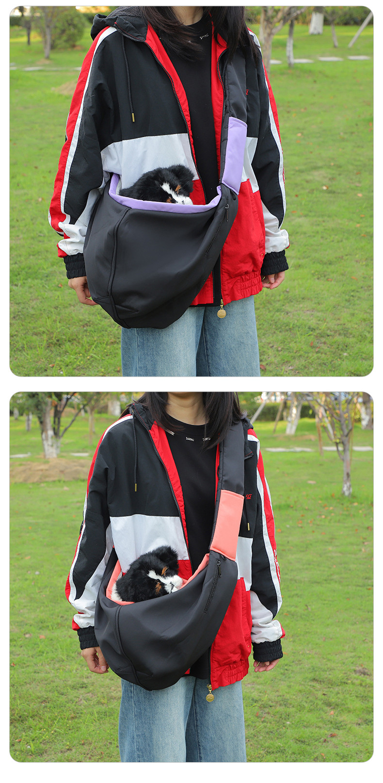 Rongka Pet Cross-border Solid Color Pet Tote Bag, composite fabric Large capacity single-shoulder bag, large capacity personalized portable cat and dog pet bag pic 10