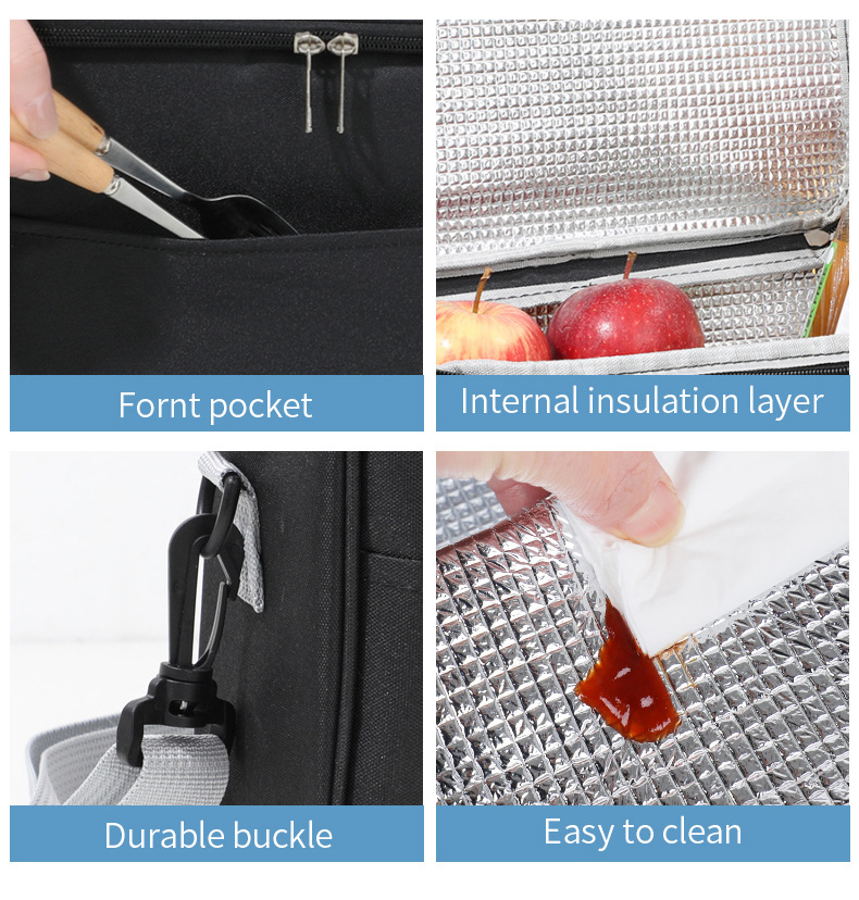 厂家直销新款保温包 野餐便当包手提保鲜袋上班带饭午餐包 饭盒袋详情13