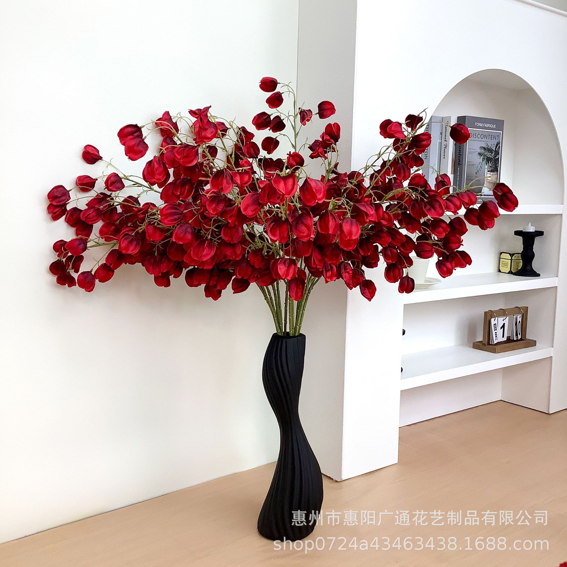 高级轻奢风灯笼花仿真花艺客厅玄关落地摆件婚庆礼堂陶瓷工艺品详情4