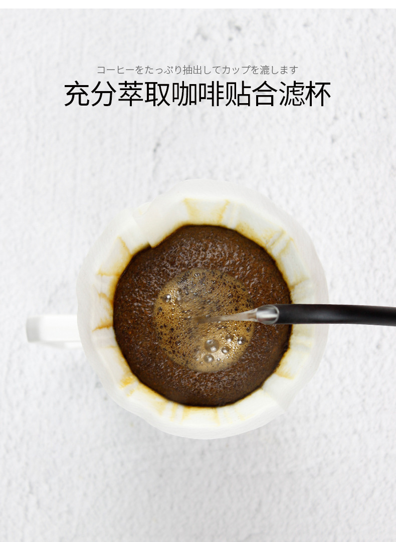 Wholesale hand-brewed coffee filter paper, unbleached thickened V60 conical coffee filter paper, drip coffee filter cup 50 pic 4