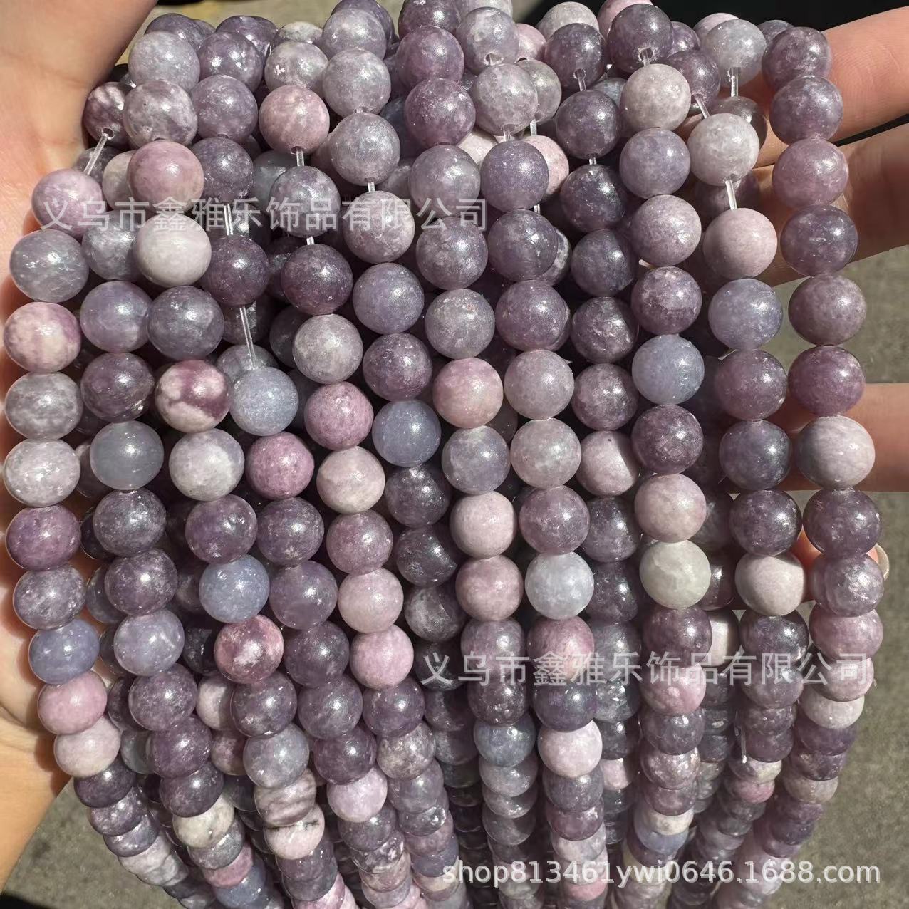 Factory direct sales of natural purple heart stone loose beads, purple cloud mother beads, semi-finished purple lithium glow beads for diy jewelry accessories pic 7