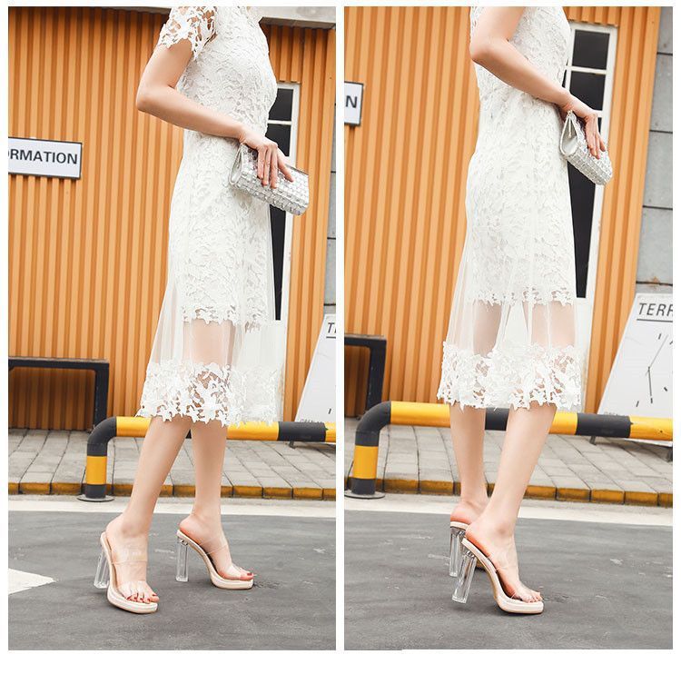 高跟鞋女2024夏季新款防水台一字带不累脚粗跟水晶拖鞋女凉鞋女鞋详情25