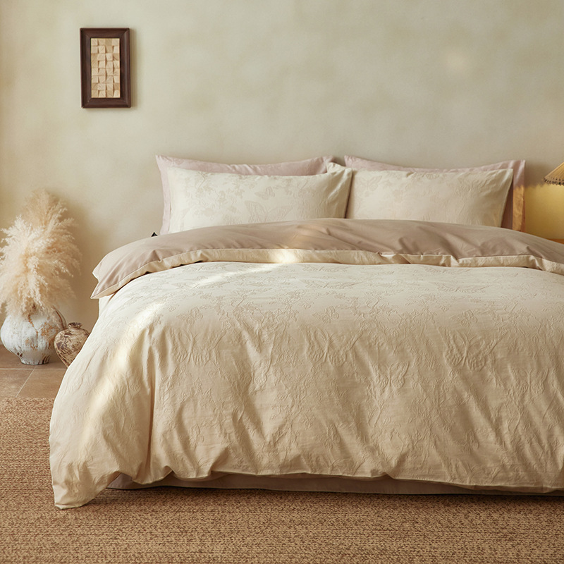 2025 New Class A pure cotton, all-cotton brushed autumn and winter four-piece set with a light luxury and high-end feel for the master bedroom bed sheet and duvet cover pic 2