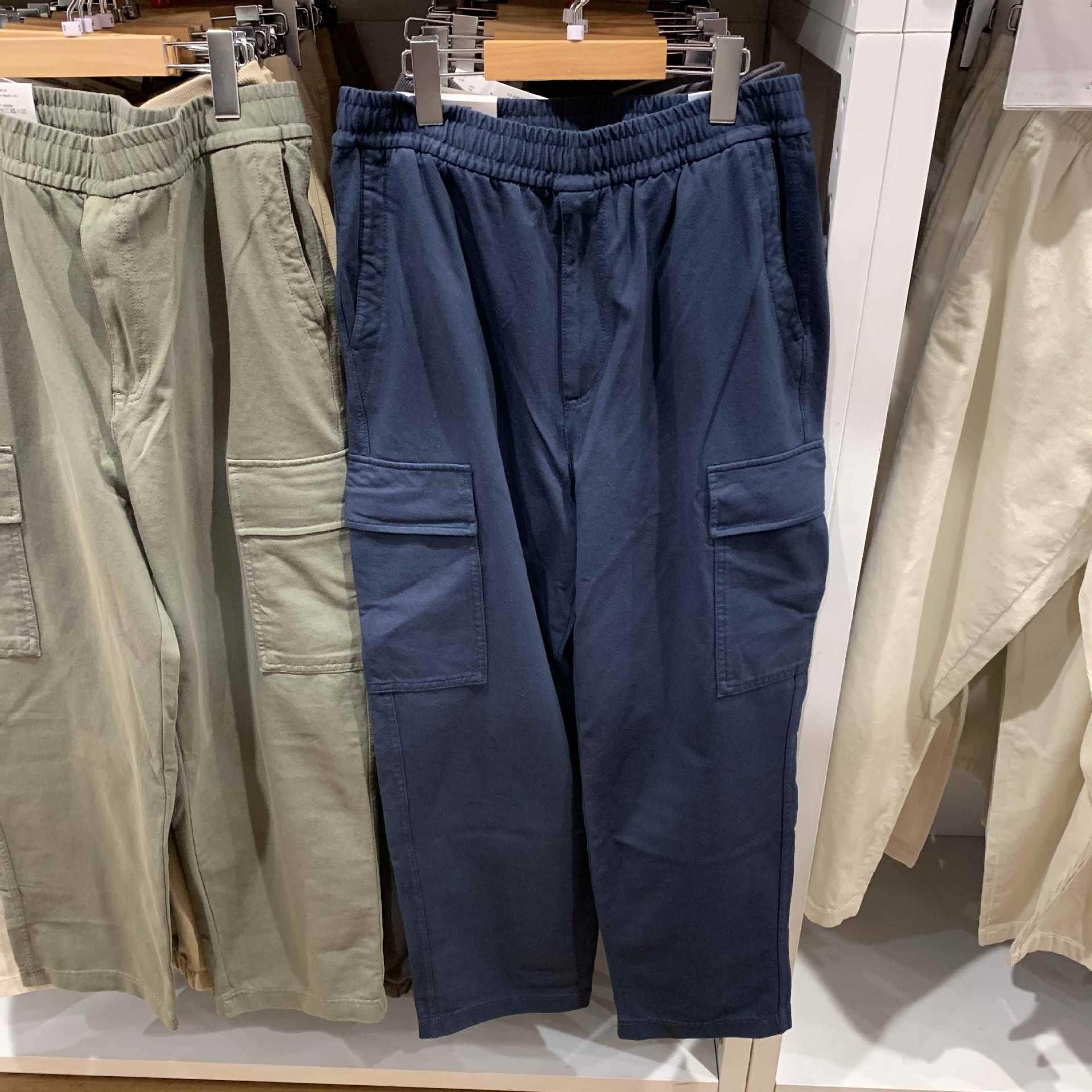 日单日系春季男女休闲工装裤宽松直筒长裤松紧腰百搭Y474100详情6