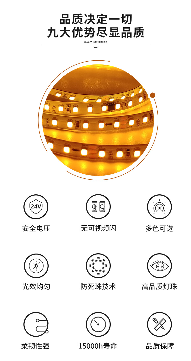 低压led批发跨境橱柜灯led灯带 12v/24v客厅线型灯氛围灯低压灯带详情3