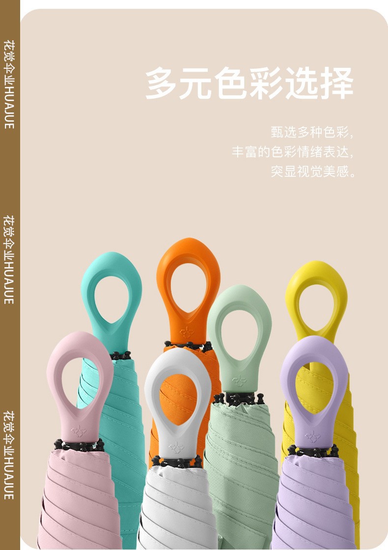 2024新款五折黑胶太阳伞迷你遮阳伞指环口袋伞防晒胶囊伞印刷广告详情20
