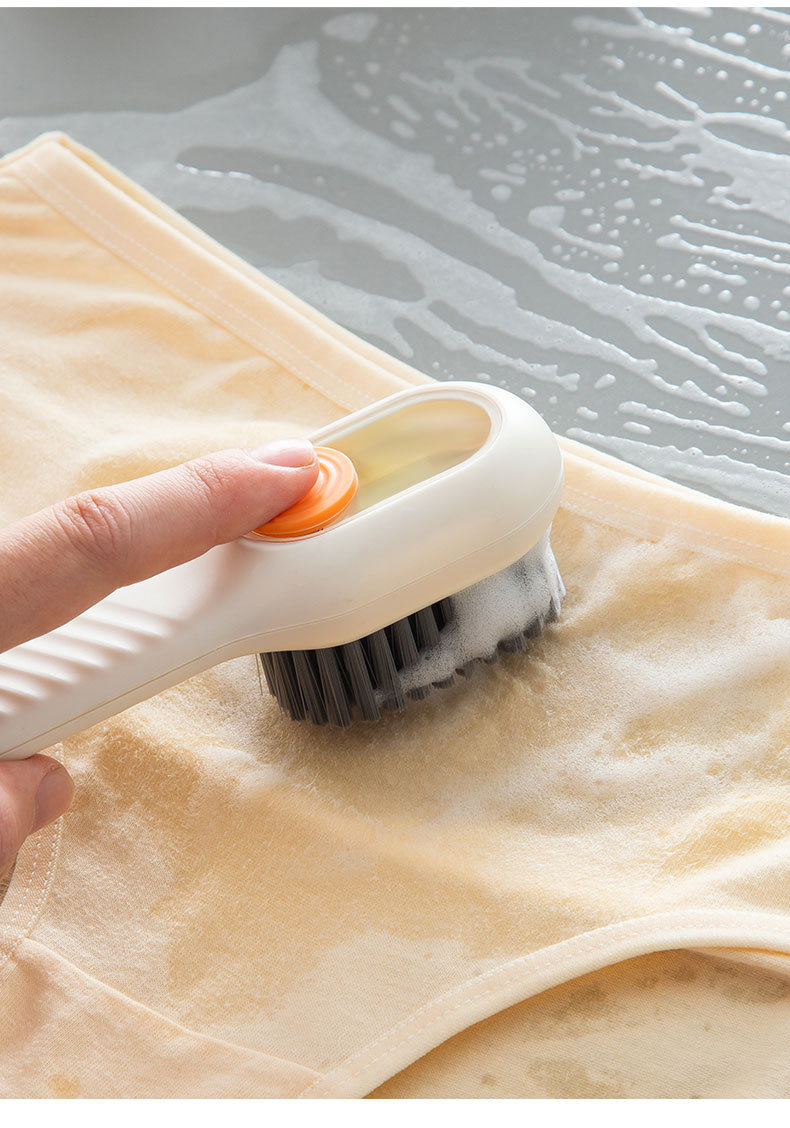 Multi-functional liquid filling shoe brush, household press-out liquid shoe cleaning tool, press-type soft fabric cleaning brush pic 10