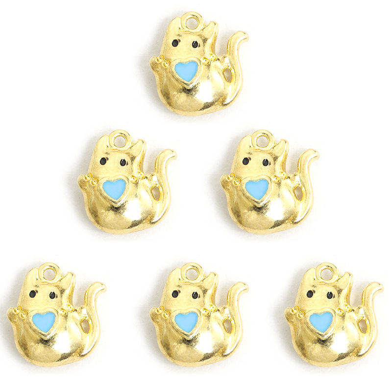 立体爱心猫咪滴油合金挂件 万圣节幽灵小鬼DIY饰品配件吊坠配饰批详情17