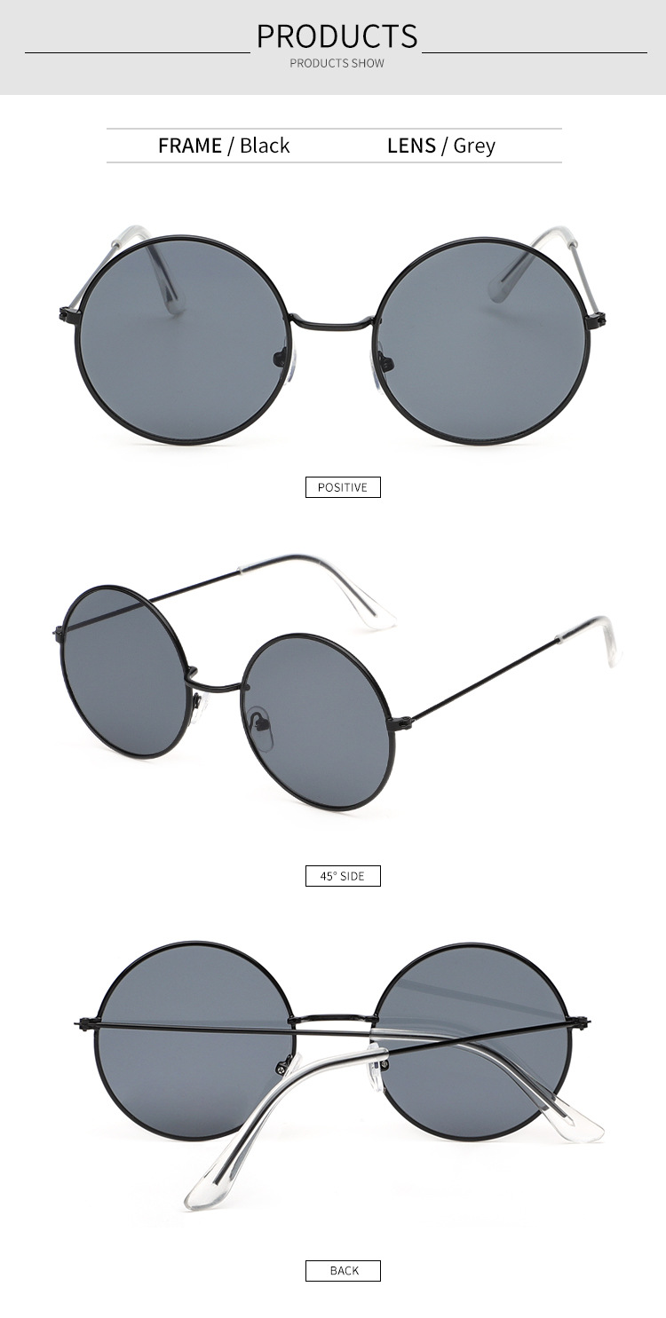 金属圆框眼镜男墨镜女高级感防晒墨镜防紫外线眼镜批发sunglasses详情9