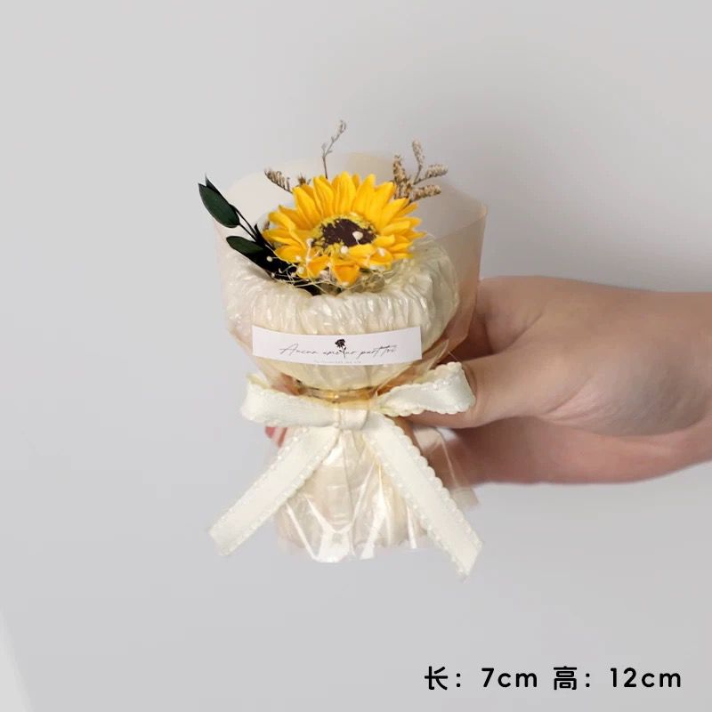 迷你口袋见面小花束玫瑰向日葵永生花仿真花伴手礼盒生日礼物装饰详情4