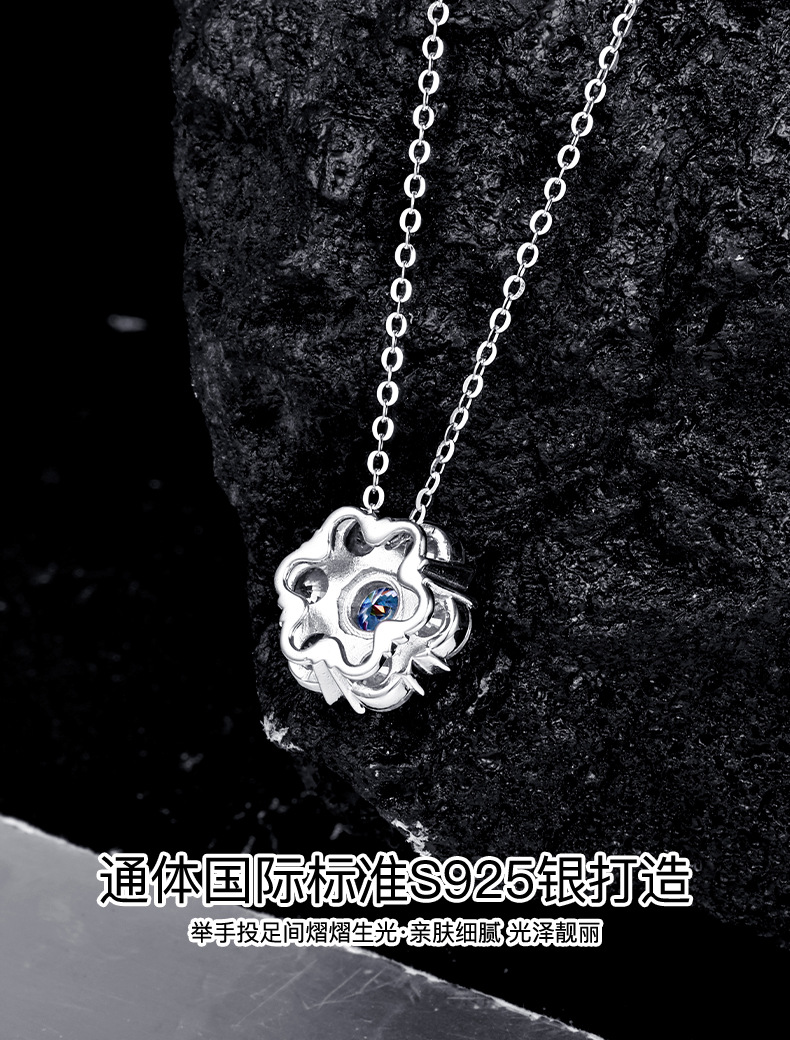 卓恒甄选ins风热卖新款太阳花锁骨链气质女毫莫桑项链详情8