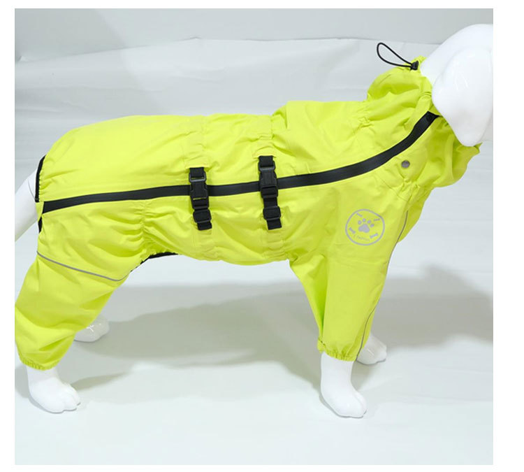 跨境宠物雨衣中大型犬金毛萨摩阿拉斯加防水四脚雨衣狗狗连帽雨衣详情31