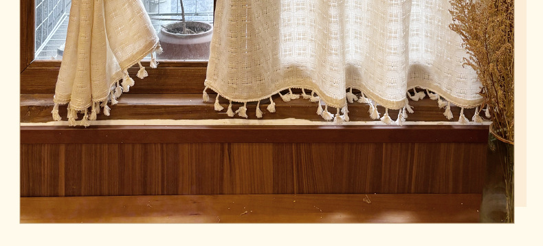 法式纱帘飘窗窗帘小窗户短款半帘遮挡咖啡厅厨房隔断门帘柜子遮丑详情4