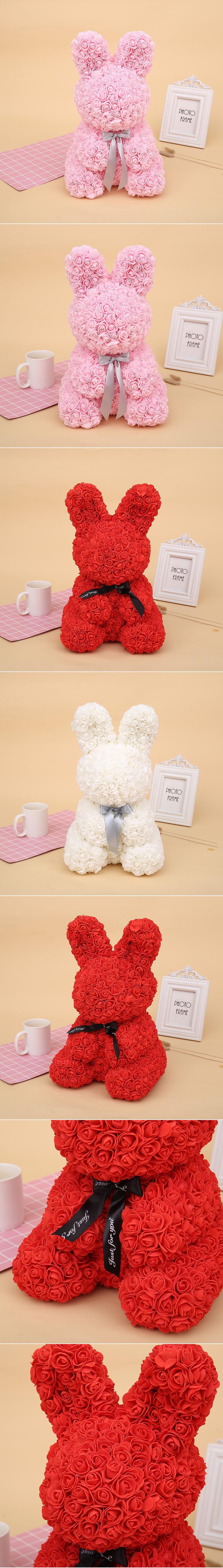 国潮花香香皂兔子情人节节礼圣诞仿真仿真花跨境玫瑰花情人花兔外贸抱详情1