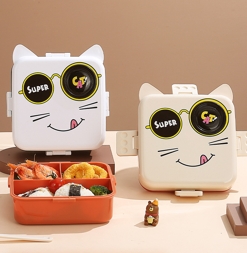 Japanese-style lunch box, ins style cross-border student version lunch box, easy to clean, microwave oven heating lunch box with lid, office worker pic 7