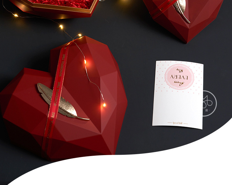 ins风爱心礼盒包装盒心形礼物盒伴手礼盒精致生日礼品空盒子详情6