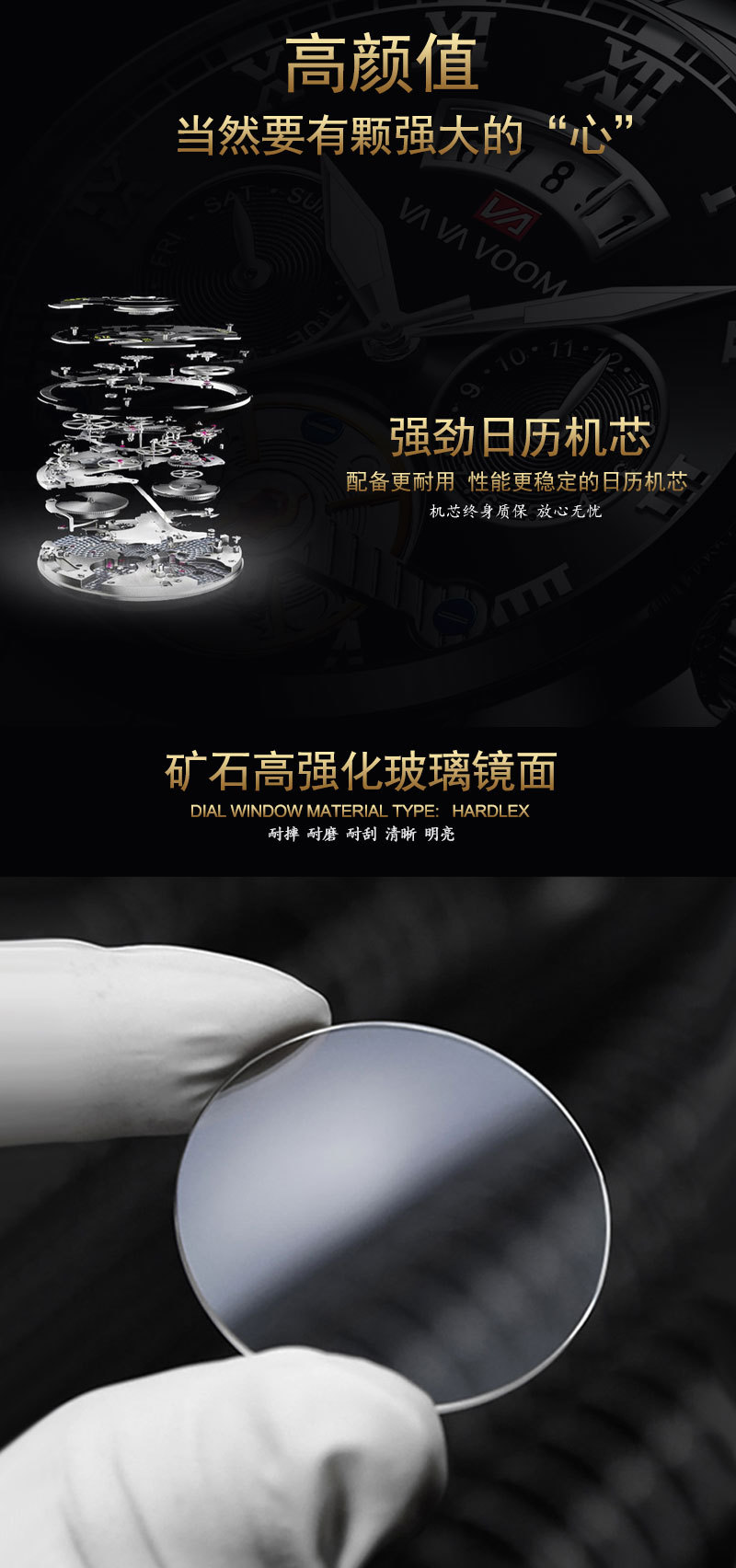 VA VA VOOM stainless steel tourbillon non-automatic mechanical multi-functional business watch, luminous waterproof watch for men pic 7