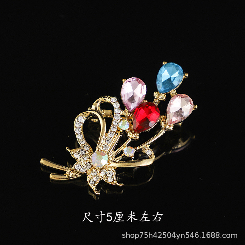韩版质感胸针女高级感合金胸花轻奢小众镶钻固定防走光别针大衣饰详情25