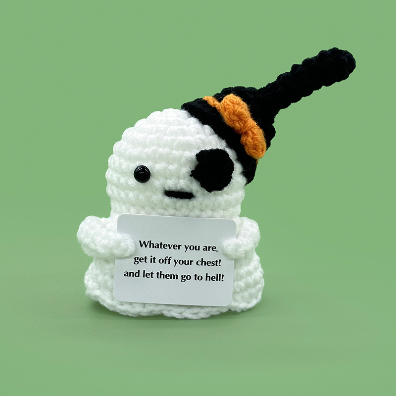 Wholesale and customization of white ghost-shaped crocheted dolls, plush toys and trendy toys pic 25