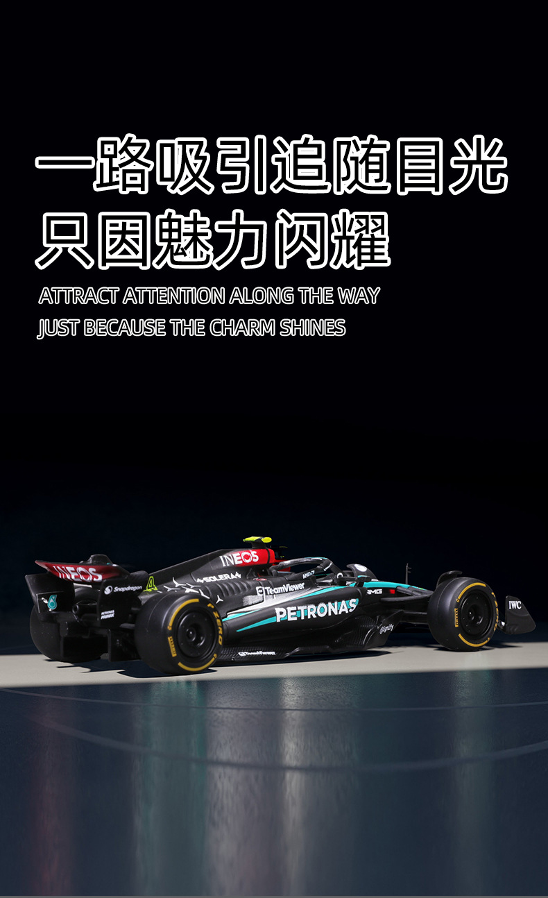 2024 1:43 scale simulation Mercedes-Benz w15 racing car model alloy car model AMGF1 formula toy wholesale pic 12