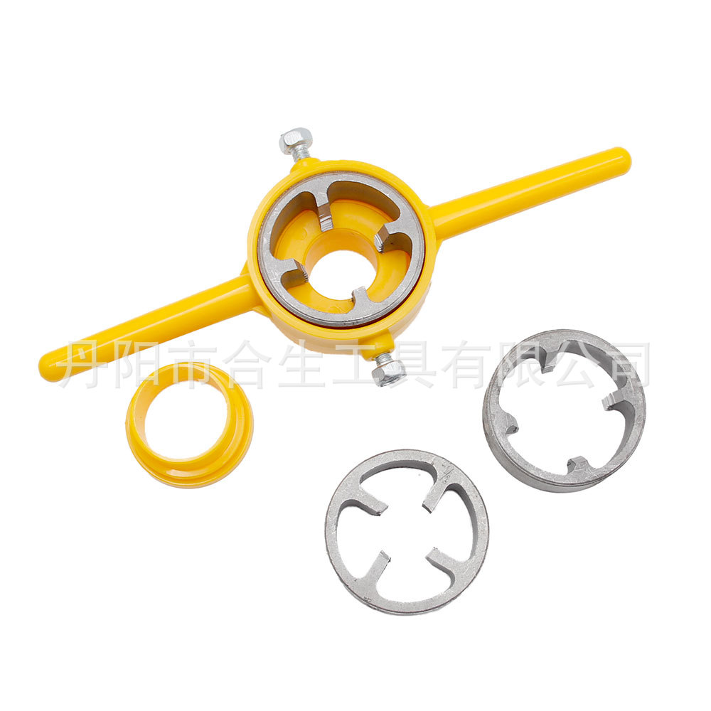 6件套水管板牙 塑料管手动轻松套丝 圆锥丝锥扳手工具螺纹板牙套详情8