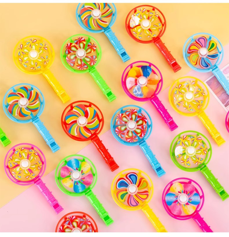 Single packaging kindergarten gifts, candy-colored whistles, windmills, new windmill small toys wholesale, cheering props pic 13