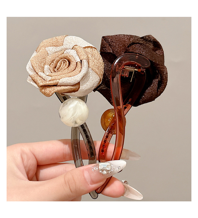 美拉德干枯玫瑰花发夹女2025新款扭扭夹高级感抓夹后脑勺夹子头饰详情21