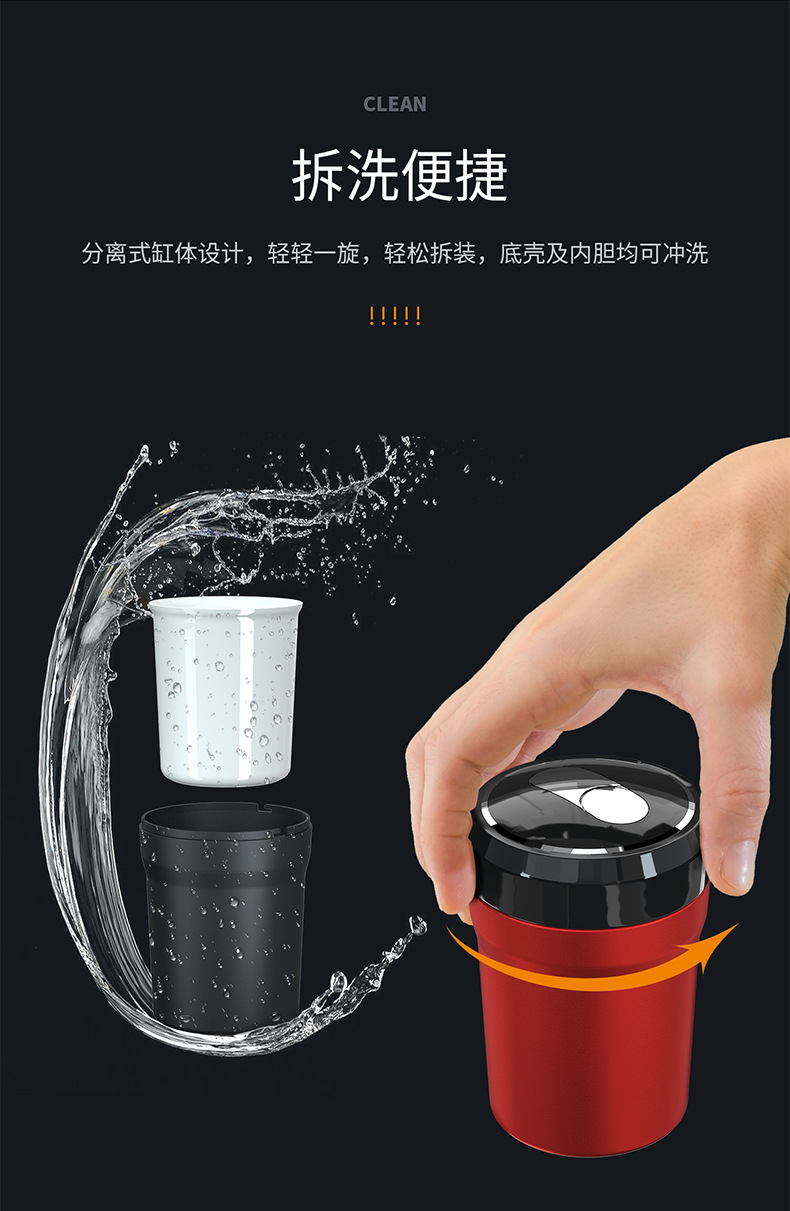 亚马逊跨境爆品个性便携式带盖车用LED带灯塑料创意车载烟灰缸详情6