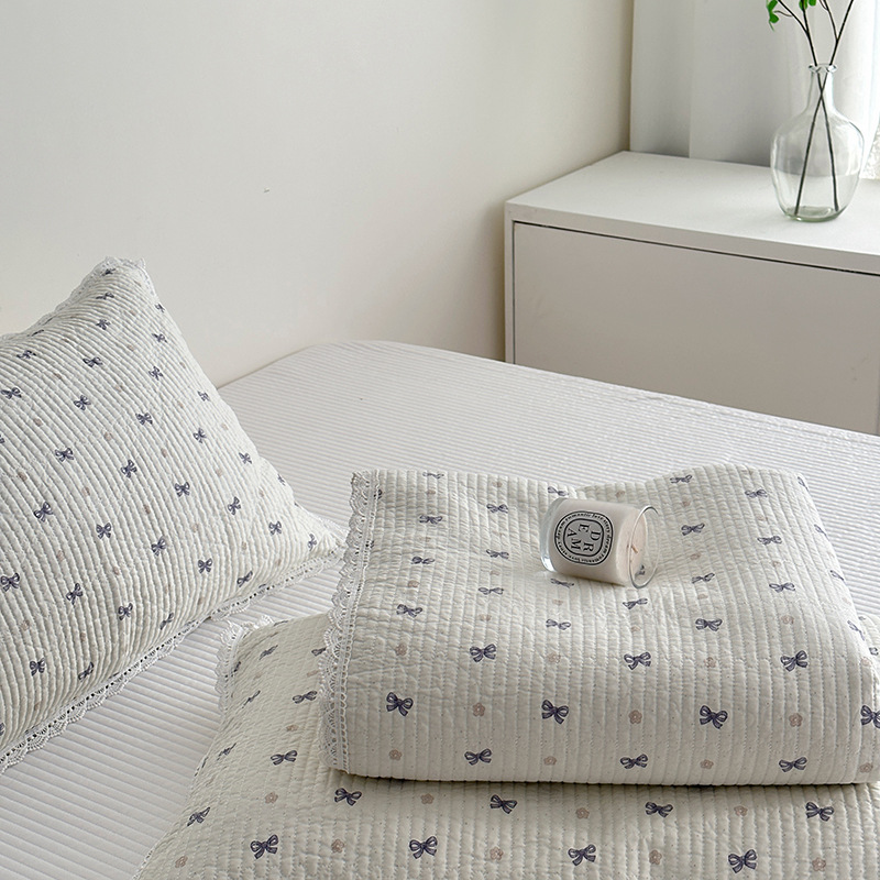 Lisa series, a three-piece set of all-cotton high-temperature sand-washed cotton bed cover, is skin-friendly, breathable and suitable for all seasons pic 71